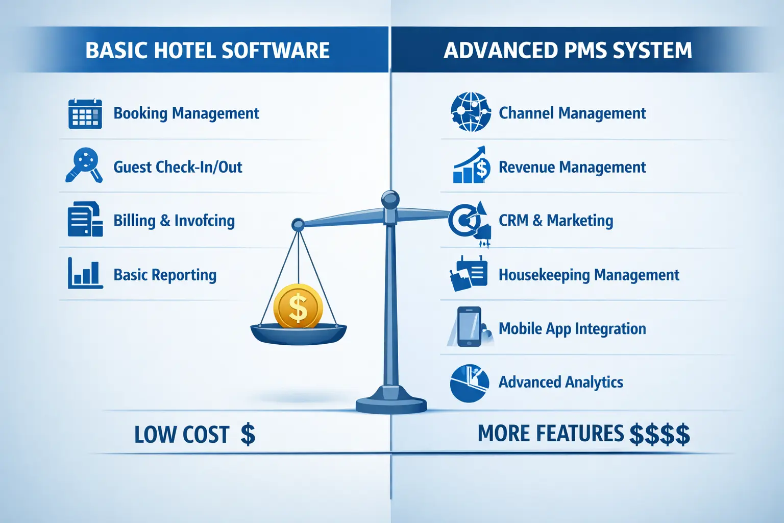 PMS kullanan modern otel resepsiyonu